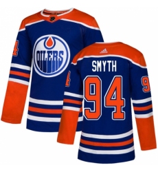 Men's Adidas Edmonton Oilers #94 Ryan Smyth Premier Royal Blue Alternate NHL Jersey