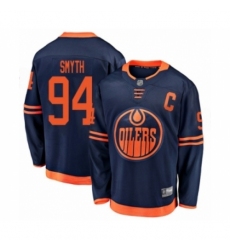 Men's Edmonton Oilers #94 Ryan Smyth Authentic Navy Blue Alternate Fanatics Branded Breakaway Hockey Jersey