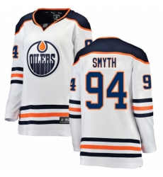 Women's Edmonton Oilers #94 Ryan Smyth Authentic White Away Fanatics Branded Breakaway NHL Jersey