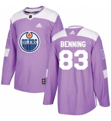 Men's Adidas Edmonton Oilers #83 Matt Benning Authentic Purple Fights Cancer Practice NHL Jersey Men's Adidas Edmonton Oilers #83 Matt Benning Authentic Purple Fights Cancer Practice NHL Jersey