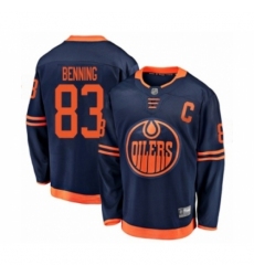 Men's Edmonton Oilers #83 Matt Benning Authentic Navy Blue Alternate Fanatics Branded Breakaway Hockey Jersey