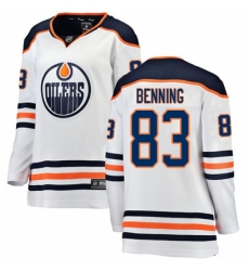 Women's Edmonton Oilers #83 Matt Benning Authentic White Away Fanatics Branded Breakaway NHL Jersey Women's Edmonton Oilers #83 Matt Benning Authentic White Away Fanatics Branded Breakaway NHL Jersey