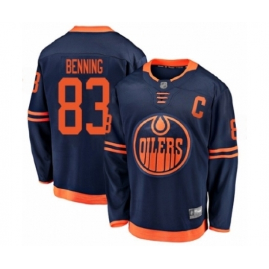 Youth Edmonton Oilers #83 Matt Benning Authentic Navy Blue Alternate Fanatics Branded Breakaway Hockey Jersey Youth Edmonton Oilers #83 Matt Benning Authentic Navy Blue Alternate Fanatics Branded Breakaway Hockey Jersey