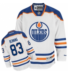 Youth Reebok Edmonton Oilers #83 Matt Benning Authentic White Away NHL Jersey Youth Reebok Edmonton Oilers #83 Matt Benning Authentic White Away NHL Jersey