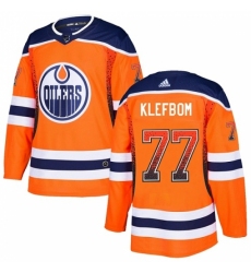 Men's Adidas Edmonton Oilers #77 Oscar Klefbom Authentic Orange Drift Fashion NHL Jersey