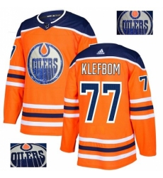 Men's Adidas Edmonton Oilers #77 Oscar Klefbom Authentic Orange Fashion Gold NHL Jersey