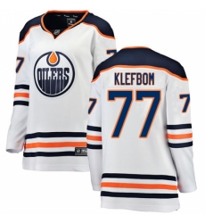 Women's Edmonton Oilers #77 Oscar Klefbom Authentic White Away Fanatics Branded Breakaway NHL Jersey