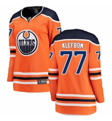 Women's Edmonton Oilers #77 Oscar Klefbom Fanatics Branded Orange Home Breakaway NHL Jersey