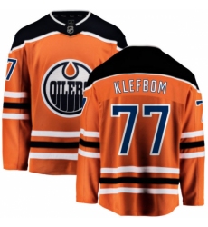 Youth Edmonton Oilers #77 Oscar Klefbom Fanatics Branded Orange Home Breakaway NHL Jersey
