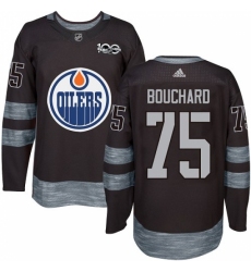 Men's Adidas Edmonton Oilers #75 Evan Bouchard Authentic Black 1917-2017 100th Anniversary NHL Jersey