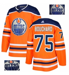 Men's Adidas Edmonton Oilers #75 Evan Bouchard Authentic Orange Fashion Gold NHL Jersey