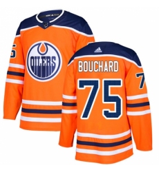 Men's Adidas Edmonton Oilers #75 Evan Bouchard Authentic Orange Home NHL Jersey