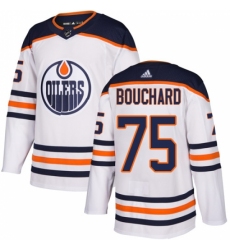 Men's Adidas Edmonton Oilers #75 Evan Bouchard Authentic White Away NHL Jersey
