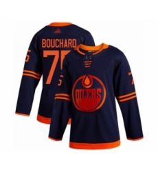 Men's Edmonton Oilers #75 Evan Bouchard Authentic Navy Blue Alternate Hockey Jersey