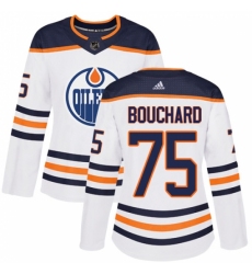 Women's Adidas Edmonton Oilers #75 Evan Bouchard Authentic White Away NHL Jersey