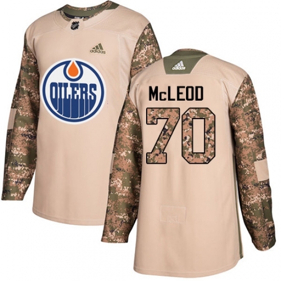 Men's Adidas Edmonton Oilers #70 Ryan McLeod Authentic Camo Veterans Day Practice NHL Jersey Men's Adidas Edmonton Oilers #70 Ryan McLeod Authentic Camo Veterans Day Practice NHL Jersey