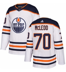 Men's Adidas Edmonton Oilers #70 Ryan McLeod Authentic White Away NHL Jersey