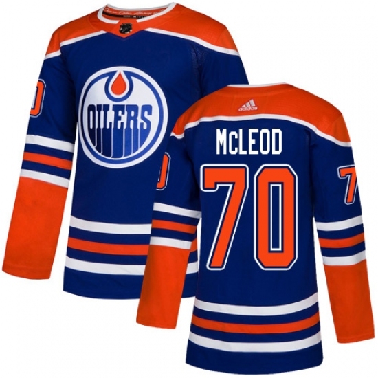 Men's Adidas Edmonton Oilers #70 Ryan McLeod Premier Royal Blue Alternate NHL Jersey Men's Adidas Edmonton Oilers #70 Ryan McLeod Premier Royal Blue Alternate NHL Jersey