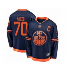 Men's Edmonton Oilers #70 Ryan McLeod Authentic Navy Blue Alternate Fanatics Branded Breakaway Hockey Jersey