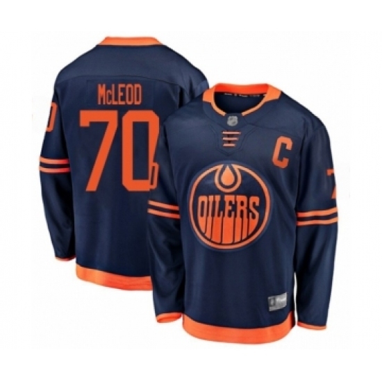 Youth Edmonton Oilers #70 Ryan McLeod Authentic Navy Blue Alternate Fanatics Branded Breakaway Hockey Jersey Youth Edmonton Oilers #70 Ryan McLeod Authentic Navy Blue Alternate Fanatics Branded Breakaway Hockey Jersey