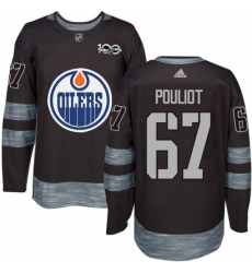 Men's Adidas Edmonton Oilers #67 Benoit Pouliot Authentic Black 1917-2017 100th Anniversary NHL Jersey