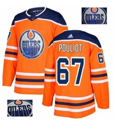 Men's Adidas Edmonton Oilers #67 Benoit Pouliot Authentic Orange Fashion Gold NHL Jersey