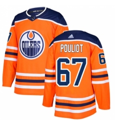 Men's Adidas Edmonton Oilers #67 Benoit Pouliot Authentic Orange Home NHL Jersey