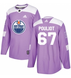 Men's Adidas Edmonton Oilers #67 Benoit Pouliot Authentic Purple Fights Cancer Practice NHL Jersey