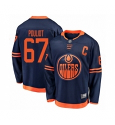 Men's Edmonton Oilers #67 Benoit Pouliot Authentic Navy Blue Alternate Fanatics Branded Breakaway Hockey Jersey