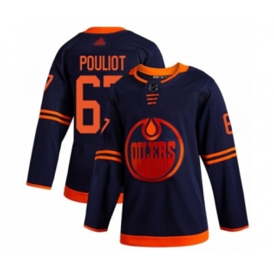 Men's Edmonton Oilers #67 Benoit Pouliot Authentic Navy Blue Alternate Hockey Jersey Men's Edmonton Oilers #67 Benoit Pouliot Authentic Navy Blue Alternate Hockey Jersey