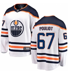Men's Edmonton Oilers #67 Benoit Pouliot Fanatics Branded White Away Breakaway NHL Jersey