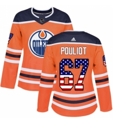 Women's Adidas Edmonton Oilers #67 Benoit Pouliot Authentic Orange USA Flag Fashion NHL Jersey Women's Adidas Edmonton Oilers #67 Benoit Pouliot Authentic Orange USA Flag Fashion NHL Jersey