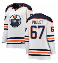 Women's Edmonton Oilers #67 Benoit Pouliot Authentic White Away Fanatics Branded Breakaway NHL Jersey