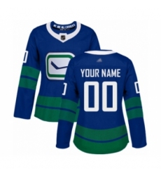 Women's Vancouver Canucks Customized Authentic Royal Blue Alternate Hockey Jersey