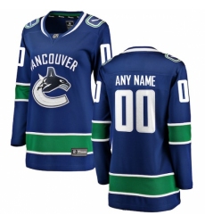 Women's Vancouver Canucks Fanatics Branded Blue Home Breakaway Custom Jersey