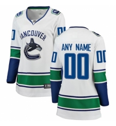 Women's Vancouver Canucks Fanatics Branded White Away Breakaway Custom Jersey