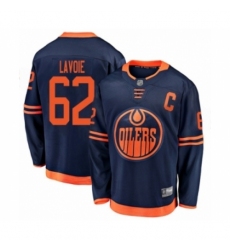 Men's Edmonton Oilers #62 Raphael Lavoie Authentic Navy Blue Alternate Fanatics Branded Breakaway Hockey Jersey