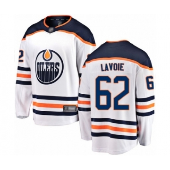 Men's Edmonton Oilers #62 Raphael Lavoie Authentic White Away Fanatics Branded Breakaway Hockey Jersey Men's Edmonton Oilers #62 Raphael Lavoie Authentic White Away Fanatics Branded Breakaway Hockey Jersey