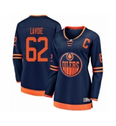 Women's Edmonton Oilers #62 Raphael Lavoie Authentic Navy Blue Alternate Fanatics Branded Breakaway Hockey Jersey