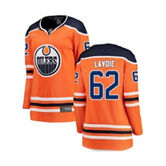 Women's Edmonton Oilers #62 Raphael Lavoie Authentic Orange Home Fanatics Branded Breakaway Hockey Jersey Women's Edmonton Oilers #62 Raphael Lavoie Authentic Orange Home Fanatics Branded Breakaway Hockey Jersey
