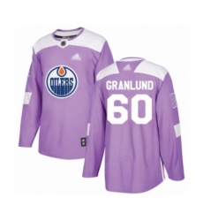 Men's Edmonton Oilers #60 Markus Granlund Authentic Purple Fights Cancer Practice Hockey Jersey