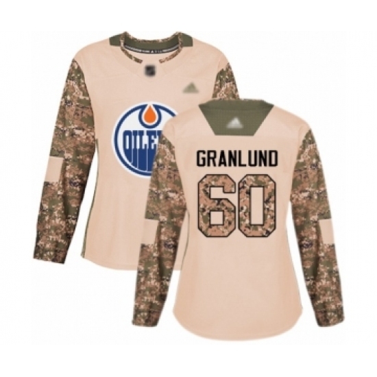 Women's Edmonton Oilers #60 Markus Granlund Authentic Camo Veterans Day Practice Hockey Jersey Women's Edmonton Oilers #60 Markus Granlund Authentic Camo Veterans Day Practice Hockey Jersey