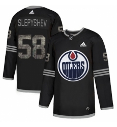 Men's Adidas Edmonton Oilers #58 Anton Slepyshev Black Authentic Classic Stitched NHL Jersey