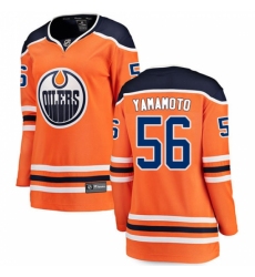 Women's Edmonton Oilers #56 Kailer Yamamoto Fanatics Branded Orange Home Breakaway NHL Jersey