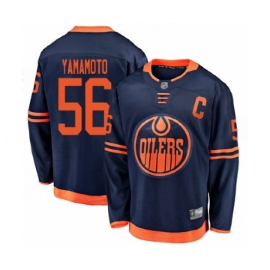 Youth Edmonton Oilers #56 Kailer Yamamoto Authentic Navy Blue Alternate Fanatics Branded Breakaway Hockey Jersey Youth Edmonton Oilers #56 Kailer Yamamoto Authentic Navy Blue Alternate Fanatics Branded Breakaway Hockey Jersey