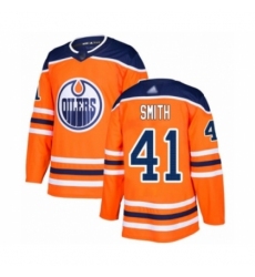 Youth Edmonton Oilers #41 Mike Smith Authentic Orange Home Hockey Jersey