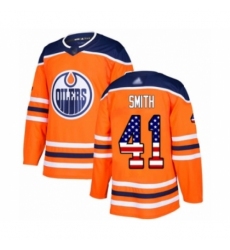 Youth Edmonton Oilers #41 Mike Smith Authentic Orange USA Flag Fashion Hockey Jersey Youth Edmonton Oilers #41 Mike Smith Authentic Orange USA Flag Fashion Hockey Jersey