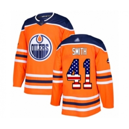 Youth Edmonton Oilers #41 Mike Smith Authentic Orange USA Flag Fashion Hockey Jersey Youth Edmonton Oilers #41 Mike Smith Authentic Orange USA Flag Fashion Hockey Jersey
