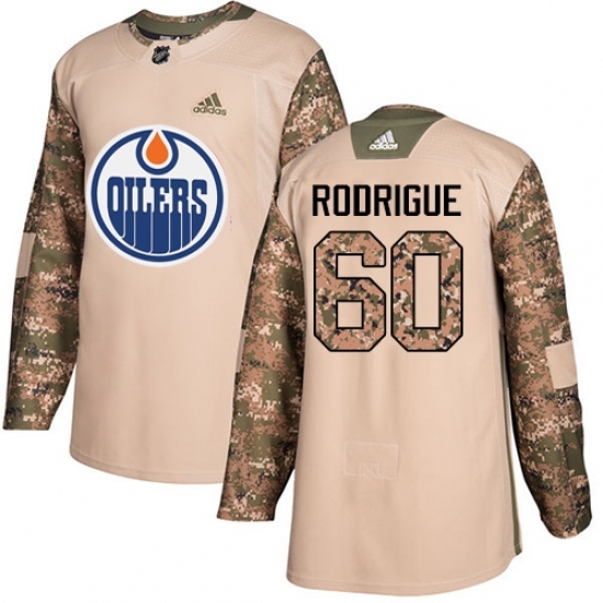 Men's Adidas Edmonton Oilers #60 Olivier Rodrigue Authentic Camo Veterans Day Practice NHL Jersey Men's Adidas Edmonton Oilers #60 Olivier Rodrigue Authentic Camo Veterans Day Practice NHL Jersey