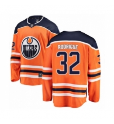 Men's Edmonton Oilers #32 Olivier Rodrigue Authentic Orange Home Fanatics Branded Breakaway Hockey Jersey